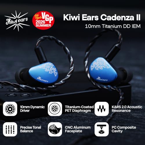 Linsoul Kiwi Ears Cadenza II 10mm Titanium Driver in Ear Monitor IEMs - color: Blue