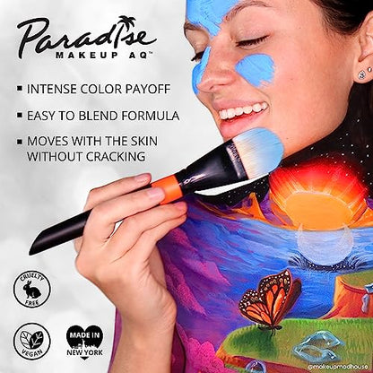 Mehron Makeup Paradise AQ - ISLAND PALETTE, Water-Activated Face Paint | 8 Color Professional Face & Body Paint Makeup for Cosplay, Theater, & Halloween. Vegan, Cruelty-Free, & Made in USA. - color: Island