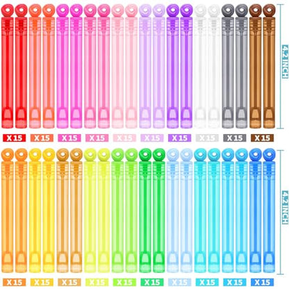 Birthday Party Favors for Kids, 300 Pcs Mini Bubble Wands 20 Color Bulk Box | Christmas Stuffers, Wedding Celebration, Thanksgiving New Year, Bath Time, Summer Outdoor Gifts, Girls Boys Treats Rewards - style: bubble bulk