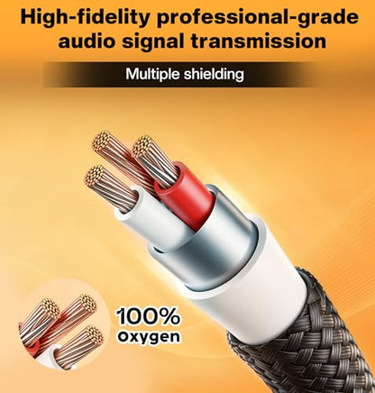 Jamesin 4 Channel 1/4" TRS to XLR Female Shielded Audio Cable | 6FT 6.35mm Jack Stereo Audio Balanced Line to XLR Female Cables with Number Label for Balanced Speaker, Microphone