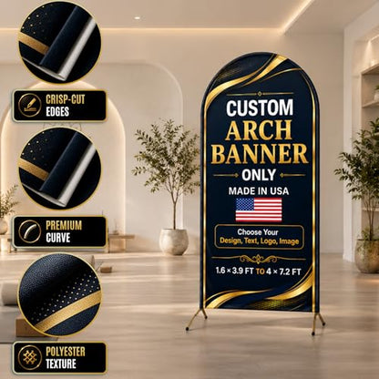 Custom Backdrop Arch Cover by BCB, 2-side Custom arch covers Printed in USA | 3.9 to 7.2 ft custom arch backdrop cover only, no stand, personalized backdrop customize photo for gender reveal, baby shower - color: Arc Banner