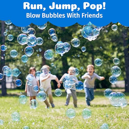 PoppinColorz Blazin' Blue Stain-Free Color Bubbles Refill, 14 oz Non Toxic Bubbles & Bubble Solution for Bubble Machines, Blasters & Guns, Kids Parties, Baby Showers & Boy Gender Reveals, Ages 3+ - color: Blue