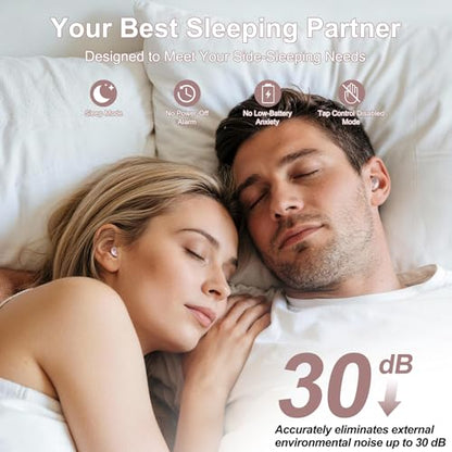Sleep Earbuds Bluetooth 6.0 in Ear, 2026 New Mini Sleep Headphones with Sleep Monitor and APP, Sleepbuds for Side Sleepers, 48H Playtime Sleep Earphones with Small Earplugs, B-Rose Gold