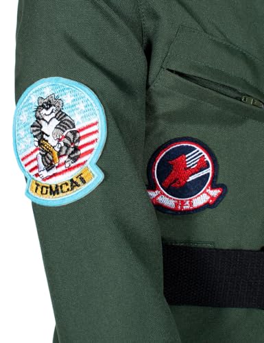 Kids Fighter Pilot Costume - Air Force Flight Suit Roleplay Dress Up with Aviator Accessories for Girls Boys - size: 4-5 Years