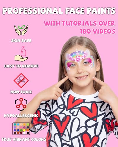 Anka Bella Professional Face Painting Kit for Kids Adults,Water Activated Split Cake Face Paint(12x10gm),Non-Toxic Face Paint Palette for Birthday Parties/Halloween/Carnival - color: Macaron Rainbow Cake