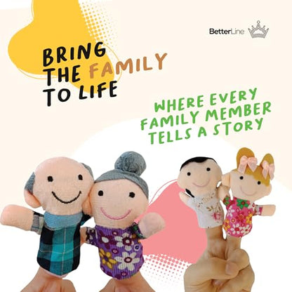BETTERLINE 20 Piece Story Time Finger Puppets Set Cloth Velvet Puppets Pack | 20 Pack 14 Animals 6 People Family Members Interactive Storytelling Play Imaginative Role Play Toy Interactive - color: 20 Pieces Animals & Family Members