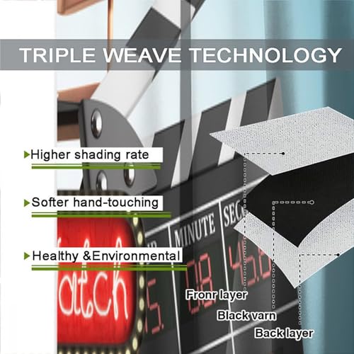 Movie Theater Kitchen Curtains, Old Fashion Entertainment Objects Related to Cinema Film Reel Motion Picture,Window Drapes Set 2 Panels,42x45 Inches - color: Movie Theater-7, size: 20.5"W x 45"L (Pack of 2)