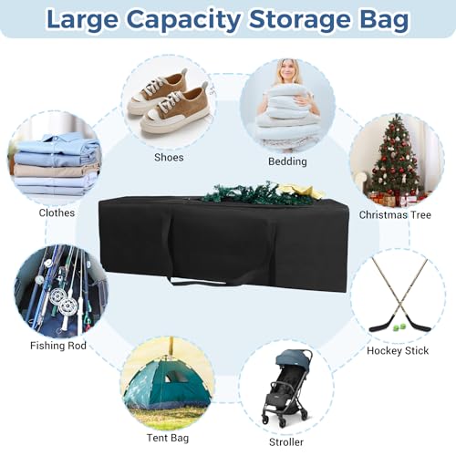 COOLBEBE 65" Sports Duffle Bag - 270L Extra Large Travel Duffel Luggage Bag | Upgrade 2-way Lockable Zippers, Sturdy & Water Resistant Long Duffle Bag for Tent Pole Camping Outdoor Moving (Black 65inch) - size: 65" x 16" x 16"