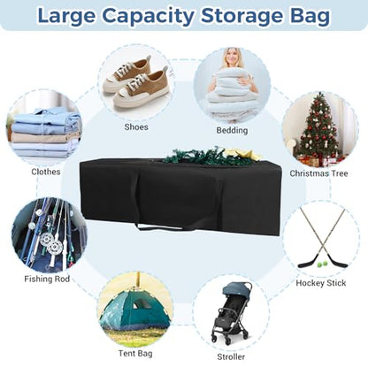 COOLBEBE 65" Sports Duffle Bag - 270L Extra Large Travel Duffel Luggage Bag | Upgrade 2-way Lockable Zippers, Sturdy & Water Resistant Long Duffle Bag for Tent Pole Camping Outdoor Moving (Black 65inch) - size: 65" x 16" x 16"
