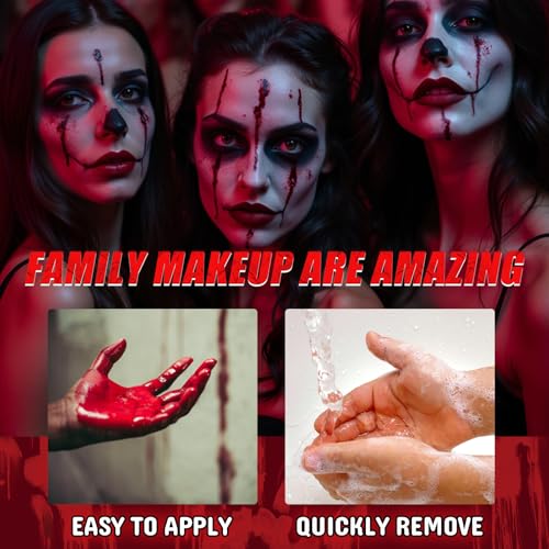 Halloween Fake Blood Spray, Washable Fake Blood Makeup Kit, Halloween Realistic Fake Blood, Perfect for Vampire Makeup, Clown & Sfx & Cosplay & Zombie Make Up Kit, 2 Pack - color: Fake Blood 2PCS