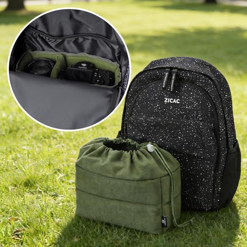 Koolertron Waterproof DSLR Camera Bag with Removable Insert, Adjustable Compartments, Fits in Camera Bags - Protective Case for DSLR/SLR Cameras & Accessories - color: Green