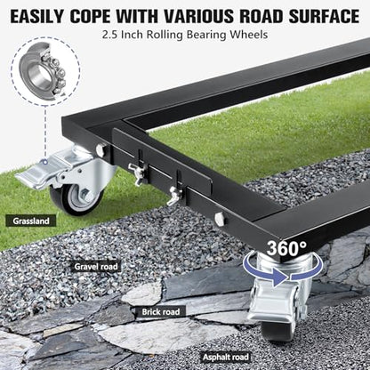 KEDSUM 2000LBS Furniture Dolly Heavy Duty Dolly with Reinforced Steel Frame | 4 Wheels with Brake, All Terrain & Anti-Slip Baffles for Home Moving, Garage, Warehouse, 31 x 17 in, 1 Pack - size: 31 x 17 inch