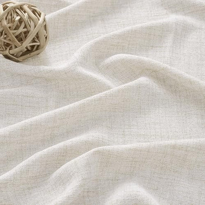 RAIN CITY Natural Pinch Pleated Curtains 45 Inches Long 2 Panels Set, Natural Linen Blend Slub Yarn Sheer Window Drape for Small Windows Bedroom 42 by 45 Inch - color: Natural, size: 42"W x 45"L (Pack of 2)