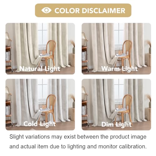 H.VERSAILTEX Velvet 100% Blackout Curtains for Living Room Full Light Blocking Curtains Thermal Insulated Room Window Drapes Soft Luxury Curtains Grommet Top 2 Panels (55" W x 63" L, Sand) - color: Sand, size: 55"W x 63"L (Pack of 2)