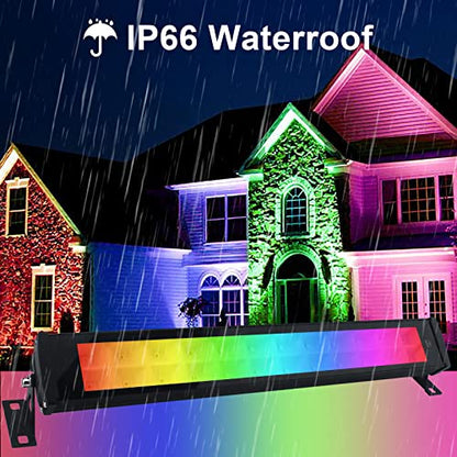 50W RGB Wall Washer Light, RGB Light bar, Warm 3000K & 16 Million Colors&Timing& Music Sync, with Remote & APP Control, for Commercial Lighting, Birthday Party, Garden Lighting, Wall Display - size: 50W RGB+Warm*1