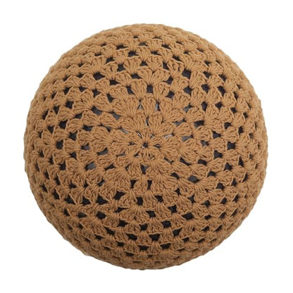 ZLYC Women Cotton Crochet Slouchy Beanie Hat Handmade Knit Summer Skull Cap | Lightweight breathable,boho casual chic look,travel photos festival party,café commute daily wear,beach concert gathering - color: Colorful Flower Shiny Brown
