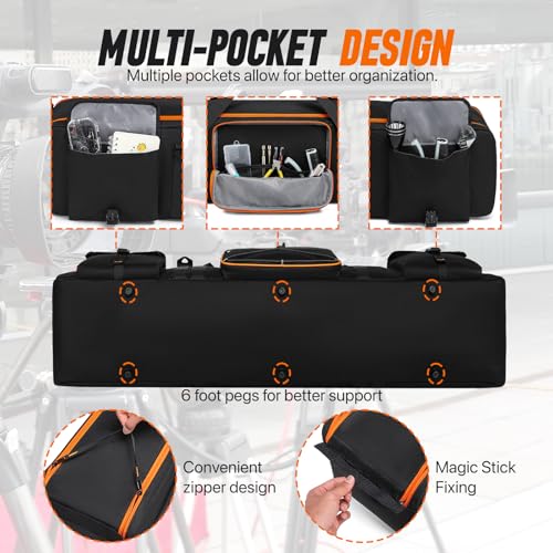 Tripod Carrying Case,Tripod Light Stand and Photography Lighting Kit Bag,Photo Studio Equipment Large Carrying Bag with Removable Padding (40 * 9.8 * 9.6in) - size: 40*9.8*9.6in