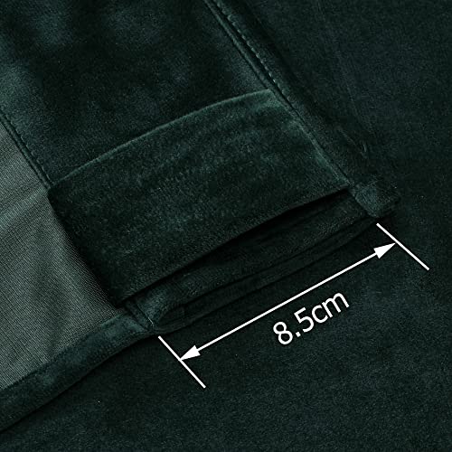 Benedeco Emerald Green Velvet Blackout Curtains 52x84, 2 Panels | Elegant Room Darkening Thermal Insulated Noise Reducing Velvet Window Drapes with Back Tab and Rod Pocket for Living Room - color: Emerald Green, size: 52"W x 84"L (Pack of 2)
