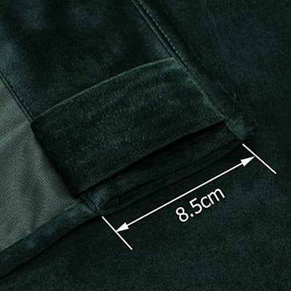 Benedeco Emerald Green Velvet Blackout Curtains 52x108, 2 Panels | Elegant Room Darkening Thermal Insulated Noise Reducing Velvet Window Drapes with Back Tab and Rod Pocket for Living Room - color: Emerald Green, size: 52"W x 108"L (Pack of 2)