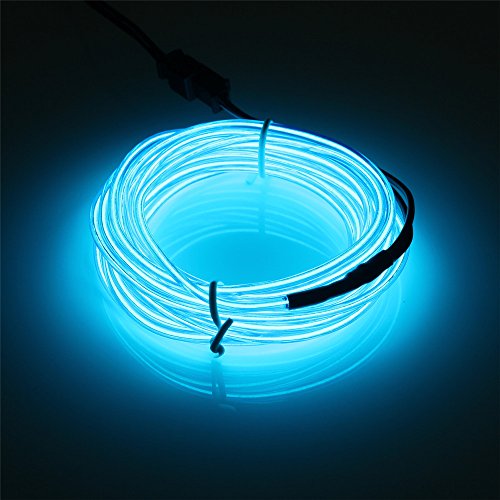JIGUOOR EL Wire Battery Pack,16.4ft / 5m,Blue - color: Blue, size: 16.4ft / 5m