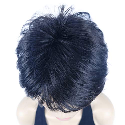 Lydell Short Layered Shaggy Wavy Full Synthetic Wigs (Natural black) - color: #2 Natural black