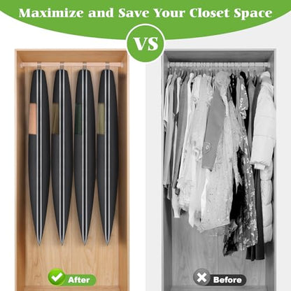 KEEGH Compression Garment Bags, Large Hanging Garment Bag 40 In, 3 PCS | Self Compression Zipper, Large Capacity, Clear Window, 8 In Gusset, Premium Suit Bags for Shirts, Suits, Dresses - size: 40"-3PCS