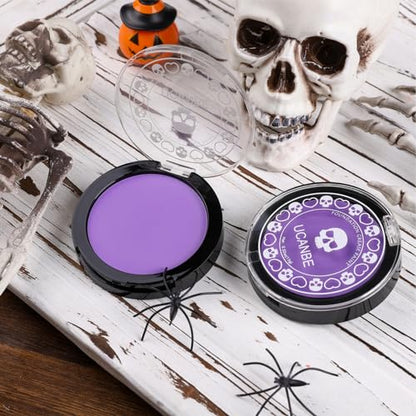 UCANBE Purple Face Body Paint Makeup Foundation, Professional Blendable Cream Greasepaint, Non-Toxic Face Paint Kit for Halloween Parties, Mermaid SFX Makeup, Ursula Widowmaker Dabi Costume & Cosplay - color: Purple