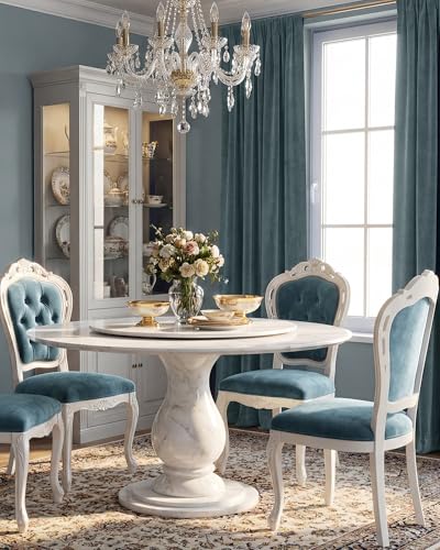 Slate Blue Velvet Curtains for Living Room, W52 x L84, 2 Panels | 280 GSM velvet with black yarn woven into back layer, Back Tab Window Drapes, Privacy & UV Protection, Boys' Bedroom, Villa - color: Slate Blue, size: 52"W x 84"L (Pack of 2)