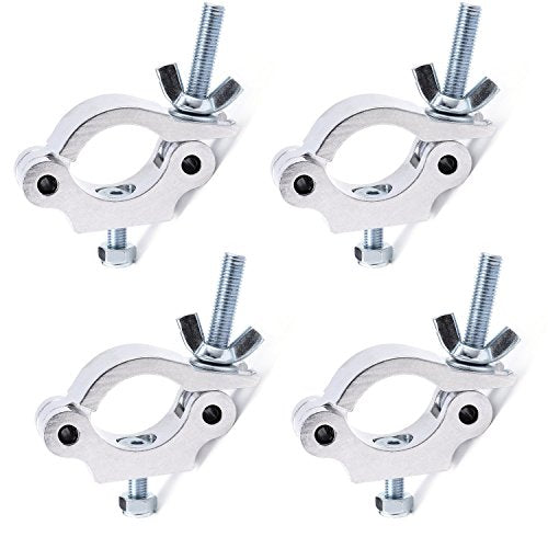 MFL. Heavy Duty Truss Clamp, 660 lb Aluminum Alloy DJ Light Clamps, Fits 1.5-2.0 Inch Truss for Stage Lighting Projector Par Lights, TUV Certificated ID: 50393001, Silver, Pack of 4 - color: Silver