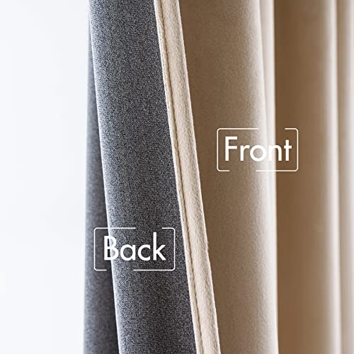 MIULEE Camel Beige Velvet Pinch Pleat Blackout Curtains W52 X L96 Inches - color: Camel Beige, size: 52"W x 96"L (Pack of 2)