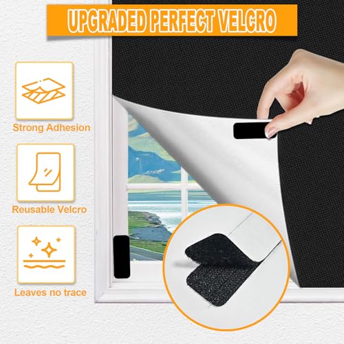 Blackout Curtains for Window Cover, Portable Blackout Curtains Shades for Bedroom, Room Darkening Shades, Black Out Window Cover Film No Drill DIY Cuttable, for Skylight Shade, Media Room, 79x57 Inch - size: 57"W x 79"H