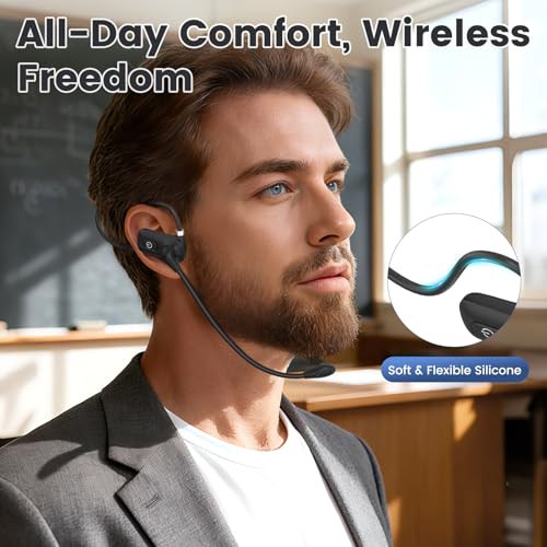 Wireless Voice Amplifier with Headset Microphone, Mini Portable | Voice Amplifier for Teachers, Classroom, Fitness, Yoga, Tour Guides, Coaches, Speech, Elderly Outdoors-Black