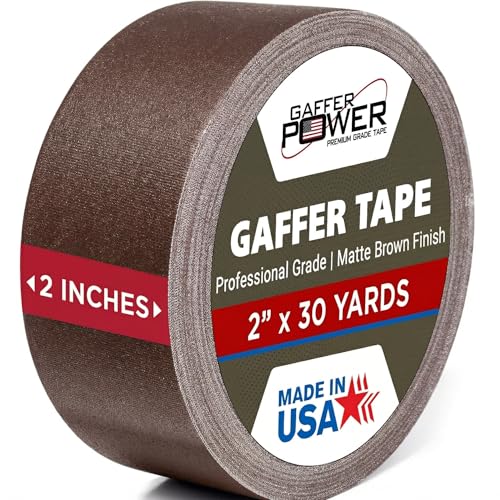Gaffer Power Brown Gaffer Tape 2 Inch x 30 Yards, Pro Grade, Made in USA - color: Brown, size: 2 inches x 30 yards | 1 pack