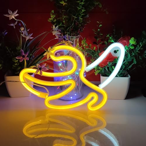 JYWJ Banana LED Neon Signs Desktop Wall Decoration Light | USB or Battery Powered, 3-AA Battery Option, Party Decoration, Business Decor Use, Desktop & Wall Mount - style: Banana