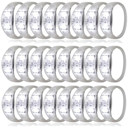 24 Pcs LED Glow Bracelets Sound Activated Bracelet Glow Bracelets with Flashing LED Strobe for Wedding,Carnival,Concerts , Night Events, Rave, Game Prizes, Birthday Party Favor (white) - color: White