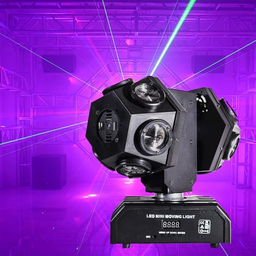 Moving Head DJ Light with Rotating Beam - Stage Light, Sound Activated, DMX512, Perfect for DJ, KTV, Disco, Party, Wedding, Festival - color: 2HEAD Stage Lights w/ Special Lights 1 Signal Cable