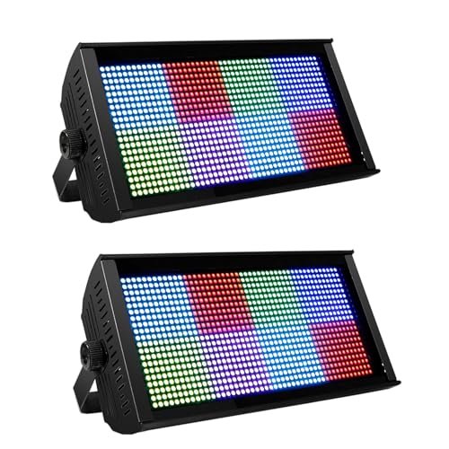 SHEHDS Stage Light Wash Strobe LED 200W RGB Marquee (8 Segments) Uplights - size: 200W RGB-2 Pack