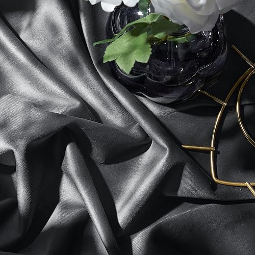 Pony Dance Dim Gray Velvet Blackout Curtains - Rod Pocket Back Tab Thick Plush Heavy Thermal Insulated Drapes for Living Room/Bedroom, 52Wx 84L, 2 Panels - color: Dim Gray, size: 52"W x 84"L (Pack of 2)