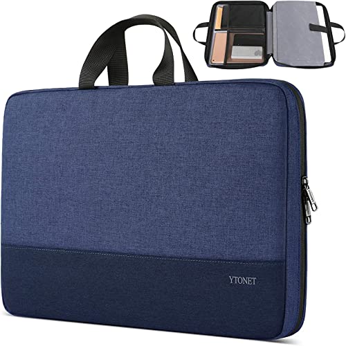 Ytonet 14 Inch Laptop Sleeve, TSA Water Resistant Laptop Case with Handle - color: Dark Blue, size: 14 in