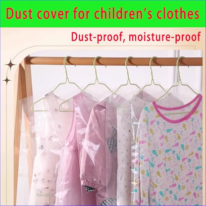 20 Pack (18x 28In) Plastic Clear Clothes Covers,For children's clothes，Dry Cleaners Bags Hanging Clothing Covers Clear Garment Bags Hanging Dust-proof Clothing Protector Covers. - size: 18*28