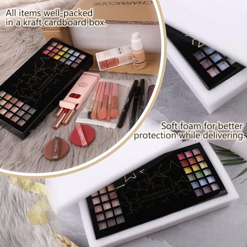 CHARMCODE Full Makeup Kit, Makeup Sets for Women Full Kit, All in One Make Up Gift Set for Girls & Women with Eyeshadow,Liquid Lipstick,Foundation,Mascara,Blush,Eyeliner,Contour,Brushes and More - color: Ultimate Full Makeup Kit