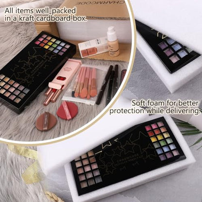 CHARMCODE Full Makeup Kit, Makeup Sets for Women Full Kit, All in One Make Up Gift Set for Girls & Women with Eyeshadow,Liquid Lipstick,Foundation,Mascara,Blush,Eyeliner,Contour,Brushes and More - color: Ultimate Full Makeup Kit