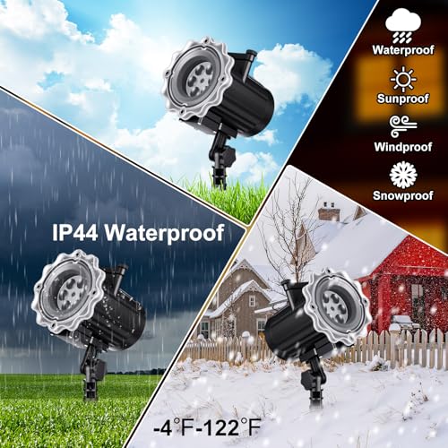 Back to School Projector Light Outdoor | Decorative Dynamic LED Projector Light with 12 Holiday Film Slides, Waterproof Landscape Rotation Lighting Projection Lamp
