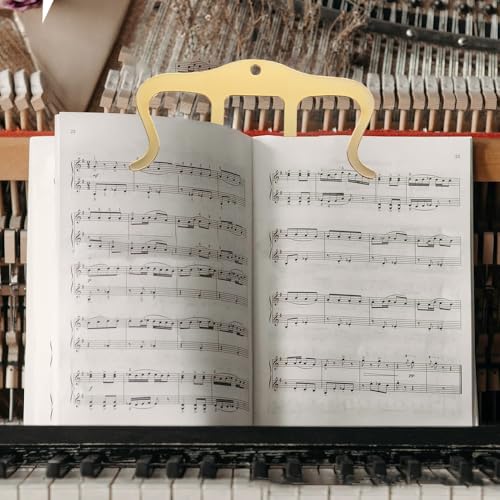 2 Pack Metal Music Book Clip and Page Holder Sheet Music Holders for Piano, Keyboard, Stands, and Books for Reading, Sheet Music Stand, Piano, Book & Keyboard Ideal for Musicians (Silver) - color: Silver