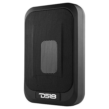 DS18 SQBASSx2 7x9 UnderSeat Slim Amplified Car/Truck Subwoofer 4x6 Passive Radiator 1200W Peak Power / 230W RMS - Remote BASS Knob Powered Sub Ported Enclosure Tight Spaces (Renewed)
