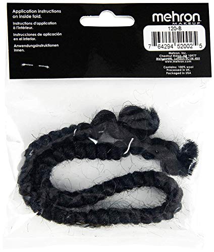 Mehron Makeup Crepe Hair - BLACK, Special FX Fake Hair - color: Black