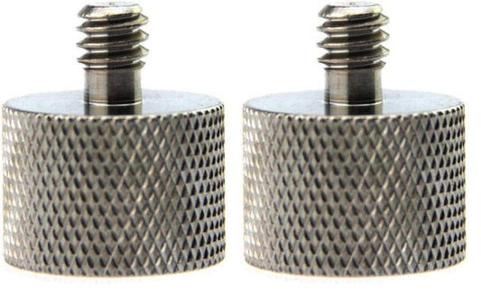CAMVATE 1/4-20 Male to 5/8-27 Female Microphone Stand Mount for Camera Stud (Pack of 2) - size: Small (Pack of 2)