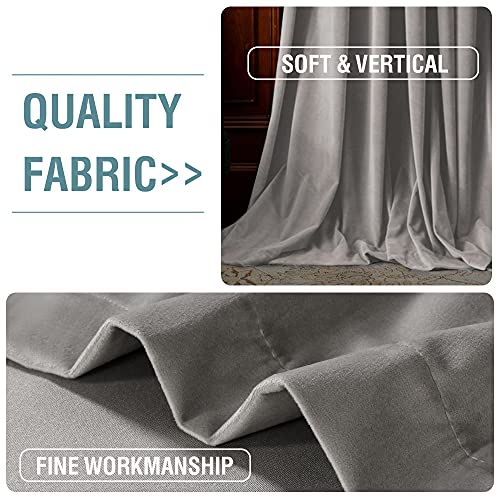 H.VERSAILTEX Room Darkening Velvet Curtains for Bedroom, 63 Inch, Taupe - color: Taupe, size: 52"W x 63"L (Pack of 2)