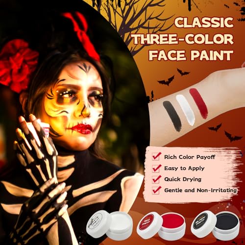 Oiomniv 23 Pcs Halloween Zombie Makeup Kit, SFX Face Painting Set - size: 23pcs bloody face paint kit