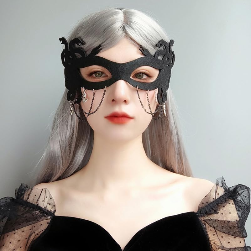 FOMIYES Medusa Snake Demon Halloween Mask - Women Half Face Mask Cosplay Costume Accessory for Masquerade Parties, Carnival, and Witch Themed Events, Halloween, Cosplay